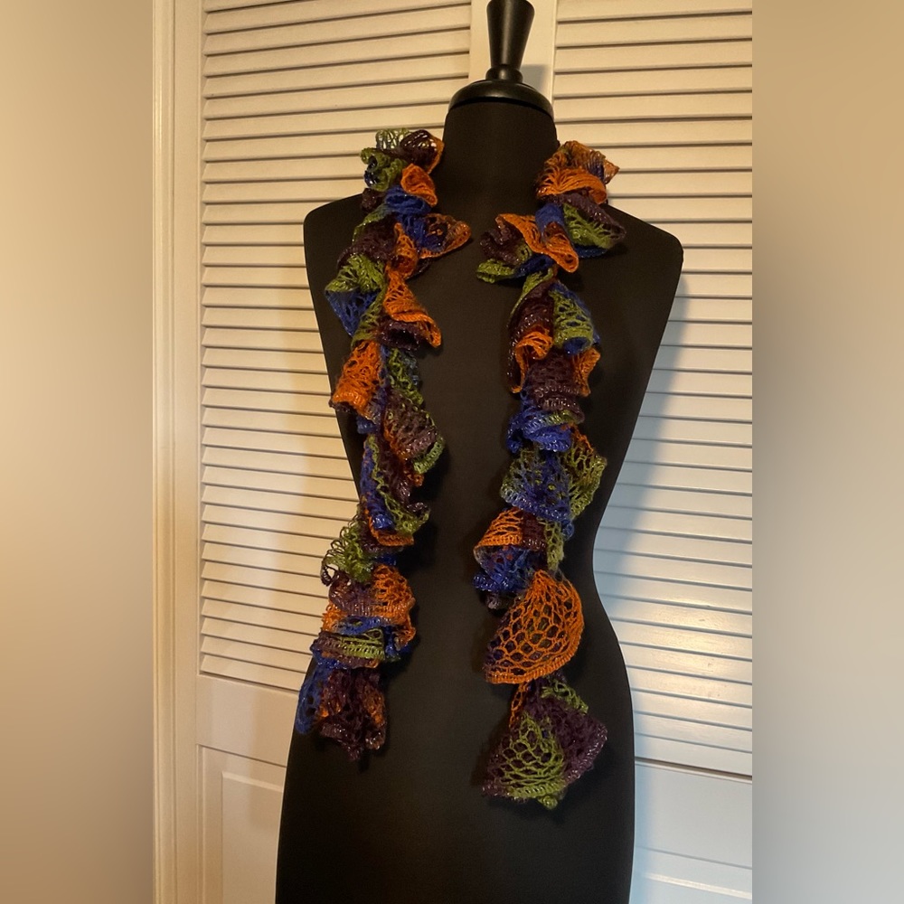 Gathered loopy scarf 56” long